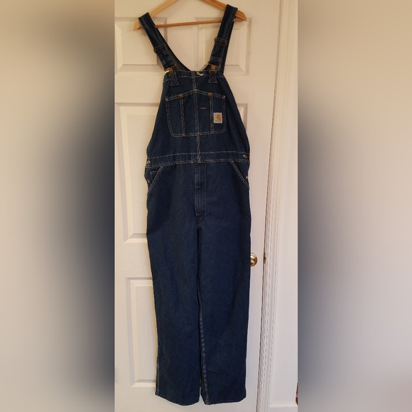 Carhartt Other - Carhartt Men's Blue Denim Bib Overalls Size 40x34